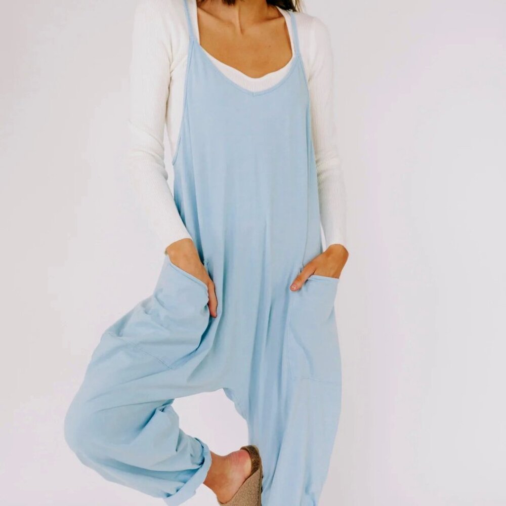 FP Movement by Free People Sky Blue Relaxed Jumpsuit